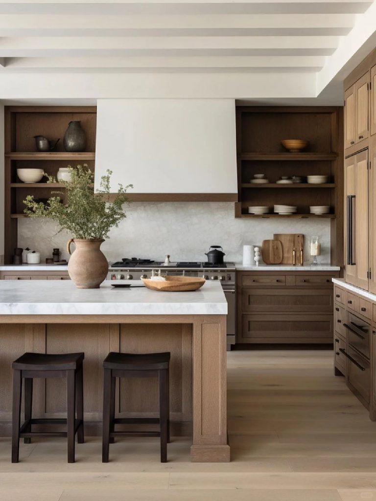 White + Wooden Kitchen 1